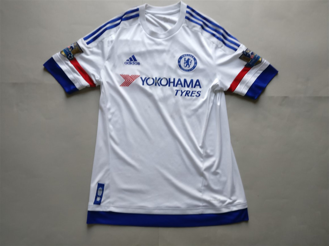 Chelsea F.C. Away 2015/2016 Football Shirt Manufactured By Adidas. The Shirt Is Sponsored By Yokoham Tyres.