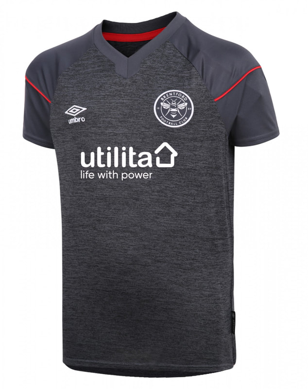 Brentford Away 2020/2021 Football Shirt Manufactured By Umbro. The Club Plays Football In The Championship.