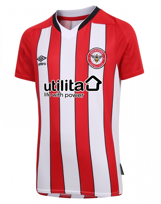 Brentford Home 2020/2021 Football Shirt Manufactured By Umbro. The Club Plays Football In The Championship.