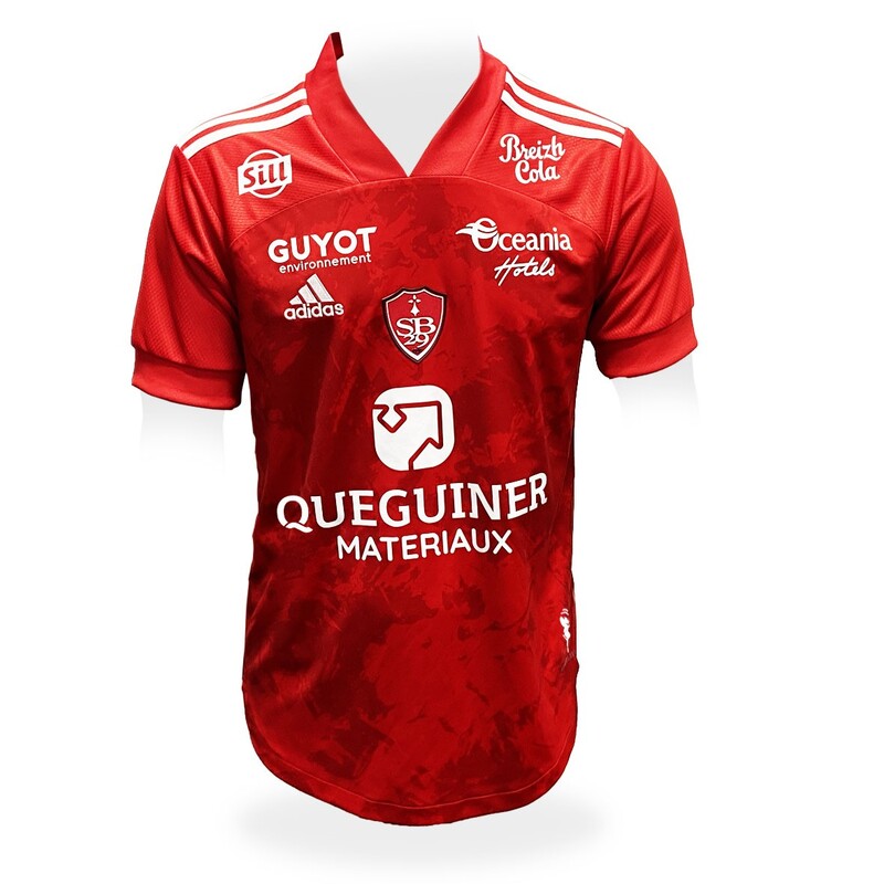 Brest​​ Home 2020/2021 Football Shirt Manufactured By Adidas. The Club Plays Football In France.