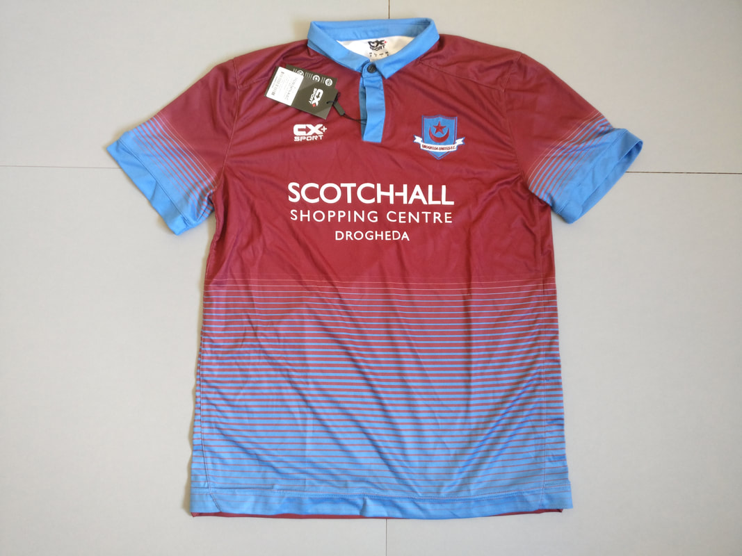 Drogheda United F.C. Home 2016 Football Shirt Manufactured By CX+ Sport. The teams plays football in Ireland.