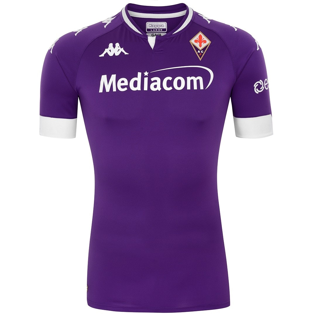 Fiorentina Home 2020/2021 Football Shirt Manufactured By Kappa. The Club Plays Football In Italy.