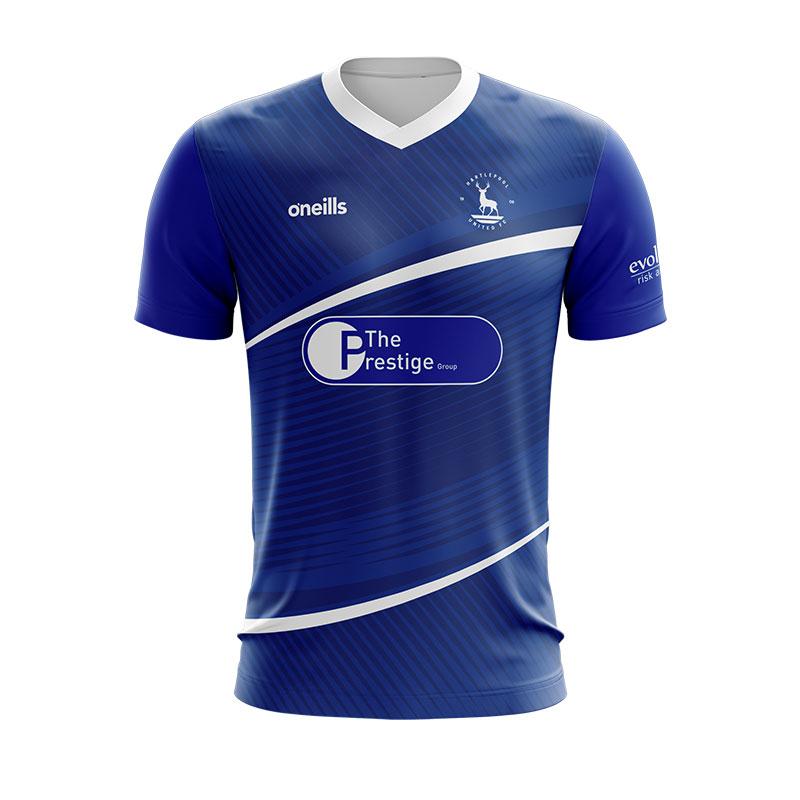Hartlepool United Home 2020/2021 Football Shirt Manufactured By O'Neills. The Club Plays Football In England.