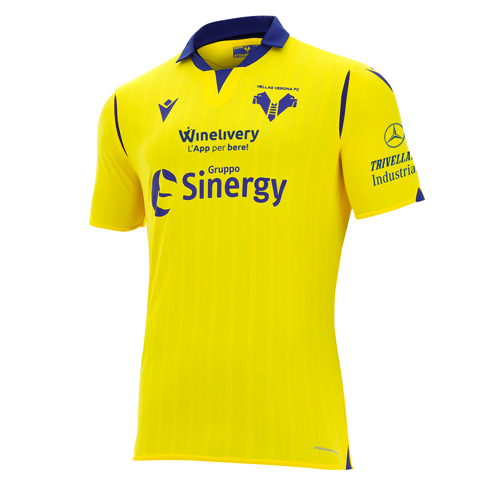 Hellas Verona Away 2020/2021 Football Shirt Manufactured By Macron. The Club Plays Football In Italy.