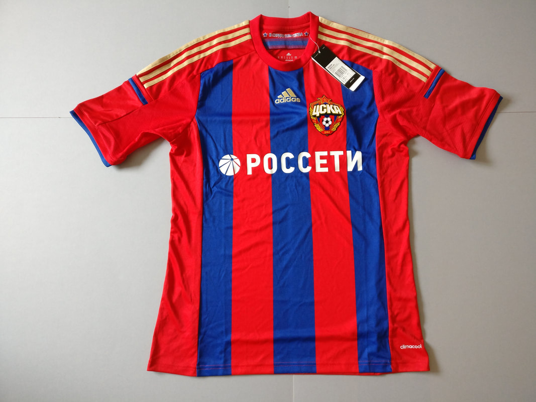 PFC CSKA Moscow Home 2014/2015 Football Shirt Manufactured By Adidas. The Club Plays Football In Russia.