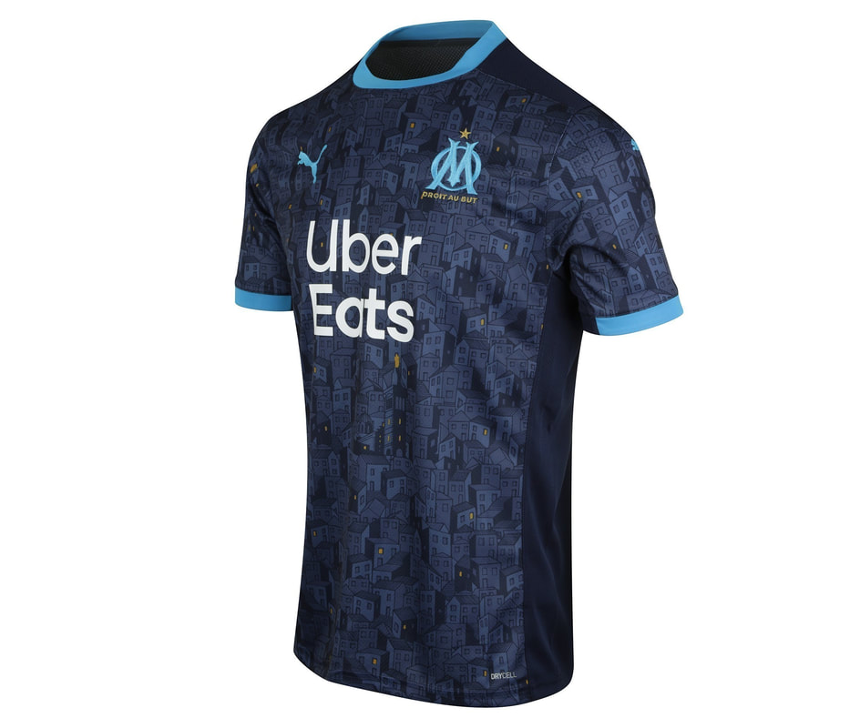 Marseille​​​​​​ Away 2020/2021 Football Shirt Manufactured By Puma. The Club Plays Football In France.