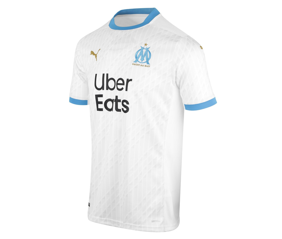Marseille​​​​​​ Home 2020/2021 Football Shirt Manufactured By Puma. The Club Plays Football In France.