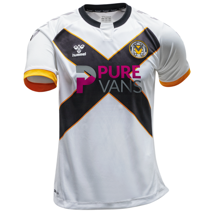 Newport County Away 2020/2021 Football Shirt Manufactured By Hummel. The Club Plays Football In England.