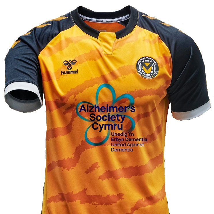 Newport County Home 2020/2021 Football Shirt Manufactured By Hummel. The Club Plays Football In England.