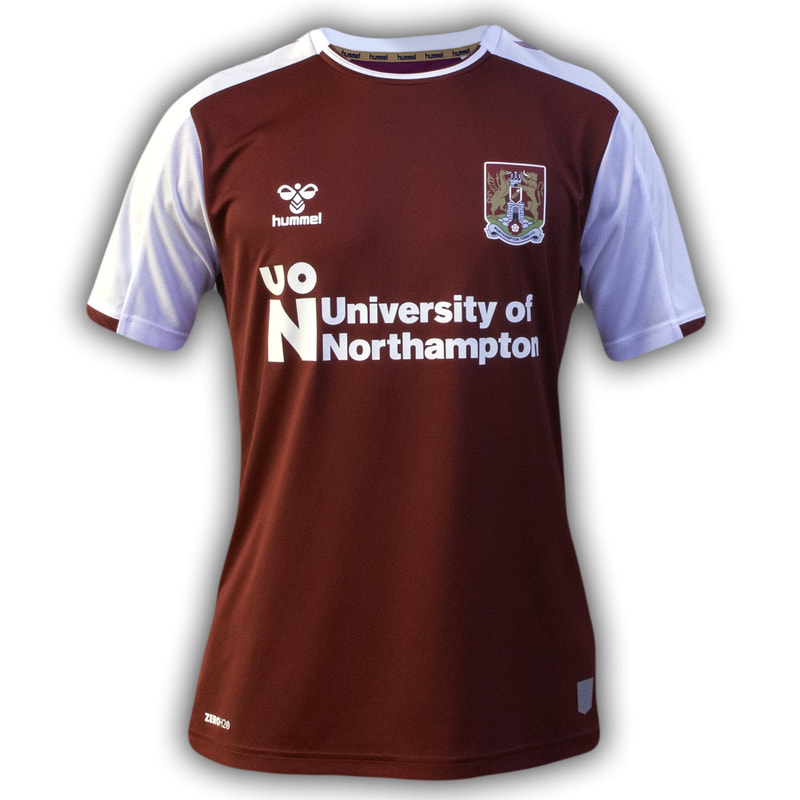 Northampton Town Home 2020/2021 Football Shirt Manufactured By Hummel. The Club Plays Football In England.