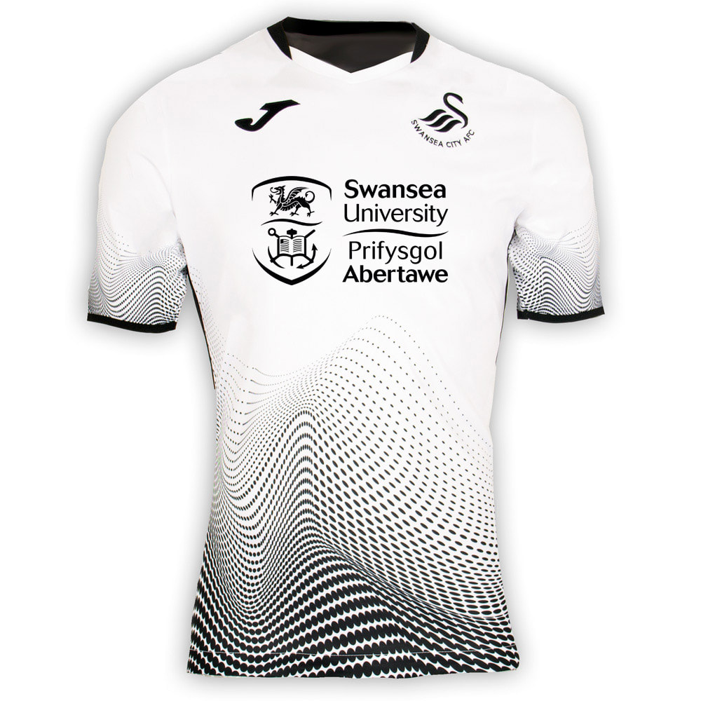 Swansea City Home 2020/2021 Football Shirt Manufactured By Joma. The Club Plays Football In The Championship.
