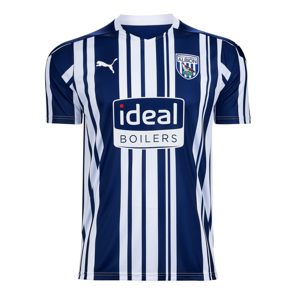 West Bromwich Albion Home 2020/2021 Football Shirt Manufactured By Puma. The Club Plays Football In The Premier League.
