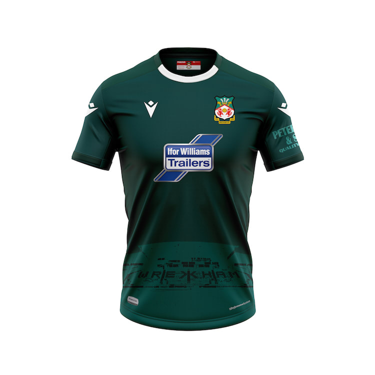 Wrexham Away 2020/2021 Football Shirt Manufactured By Macron. The Club Plays Football In England.