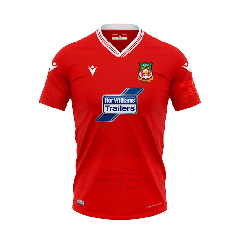 Wrexham Home 2020/2021 Football Shirt Manufactured By Macron. The Club Plays Football In England.