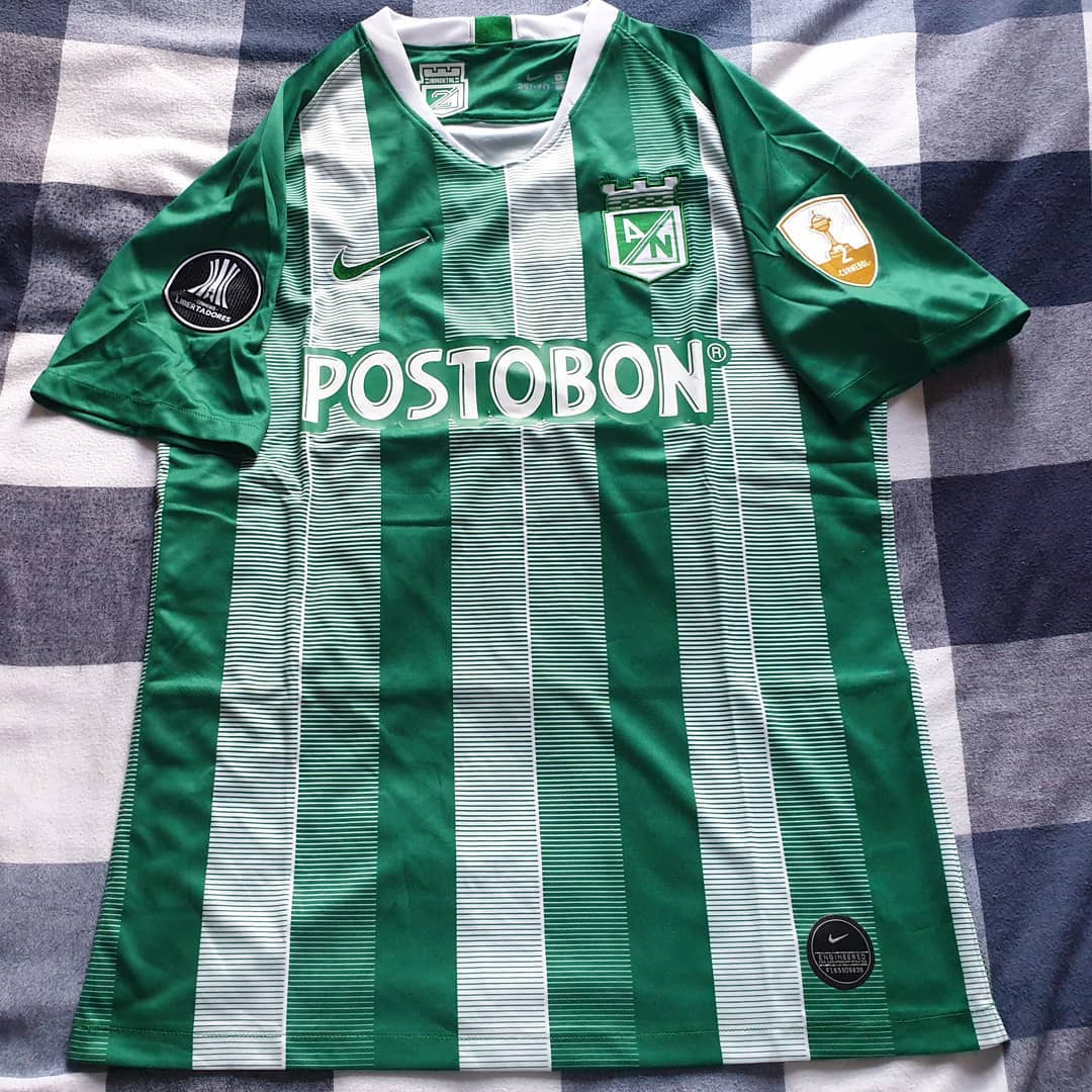 Club Atlético Nacional Home 2019 Football Shirt Manufactured By Nike. The club plays football in Colombia.