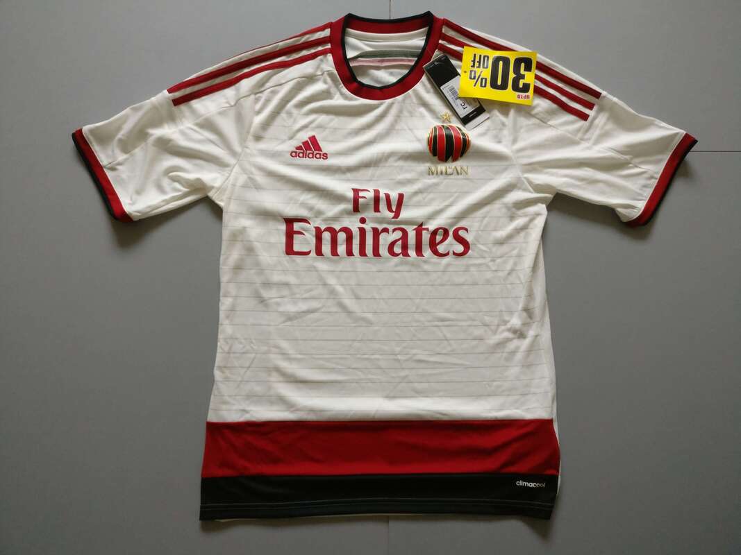 A.C. Milan Away 2014/2015 Football Shirt Manufactured By Adidas. The Team Plays Football In Italy.