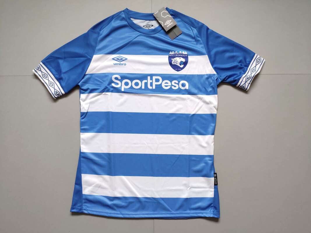 A.F.C. Leopards Home 2019 Football Shirt Manufactured By Umbro. The Team Plays Football In Kenya..