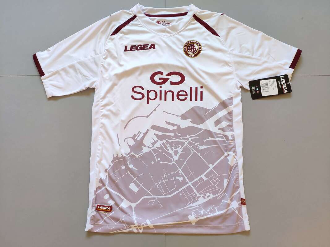 A.S. Livorno Calcio Away 2019/2020 Football Shirt Manufactured By Legea. The Club Plays Football In Italy.