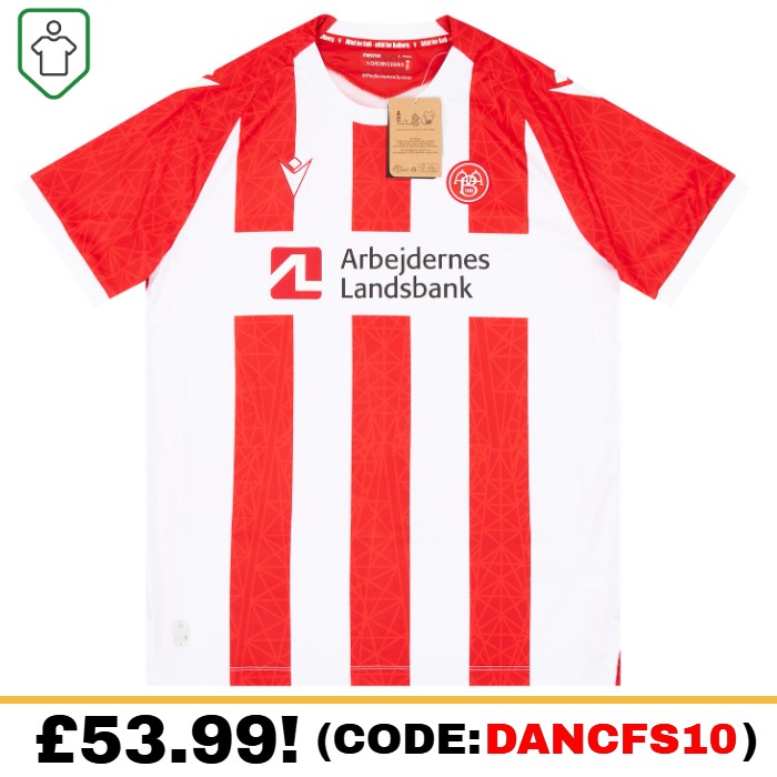 AaB Aalborg 2022/2023 Home Football Shirt Manufactured By Macron. The Club Plays In Denmark.