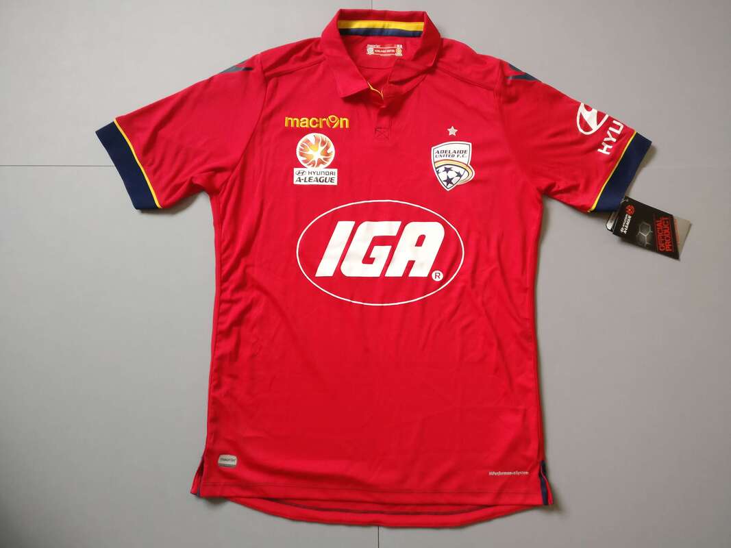 Adelaide United FC Home 2016/2017 Football Shirt Manufactured By Macron. The Team Plays Football In Australia.