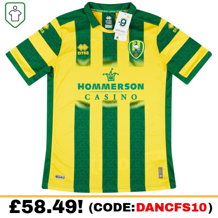 ADO Den Haag Home 2022/2023 Football Shirt Manufactured By Errea. The Club Plays In The Netherlands.