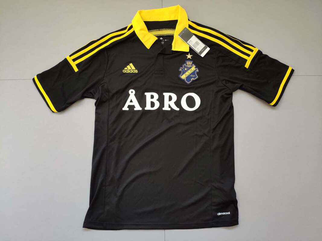 AIK Fotbol Home 2014/2015 Football Shirt Manufactured By Adidas. The Team Plays Football In Sweden.