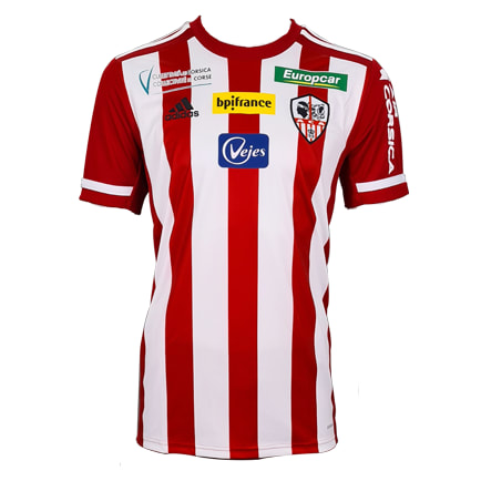 Ajaccio​​​​ Home 2020/2021 Football Shirt Manufactured By Adidas. The Club Plays Football In France.
