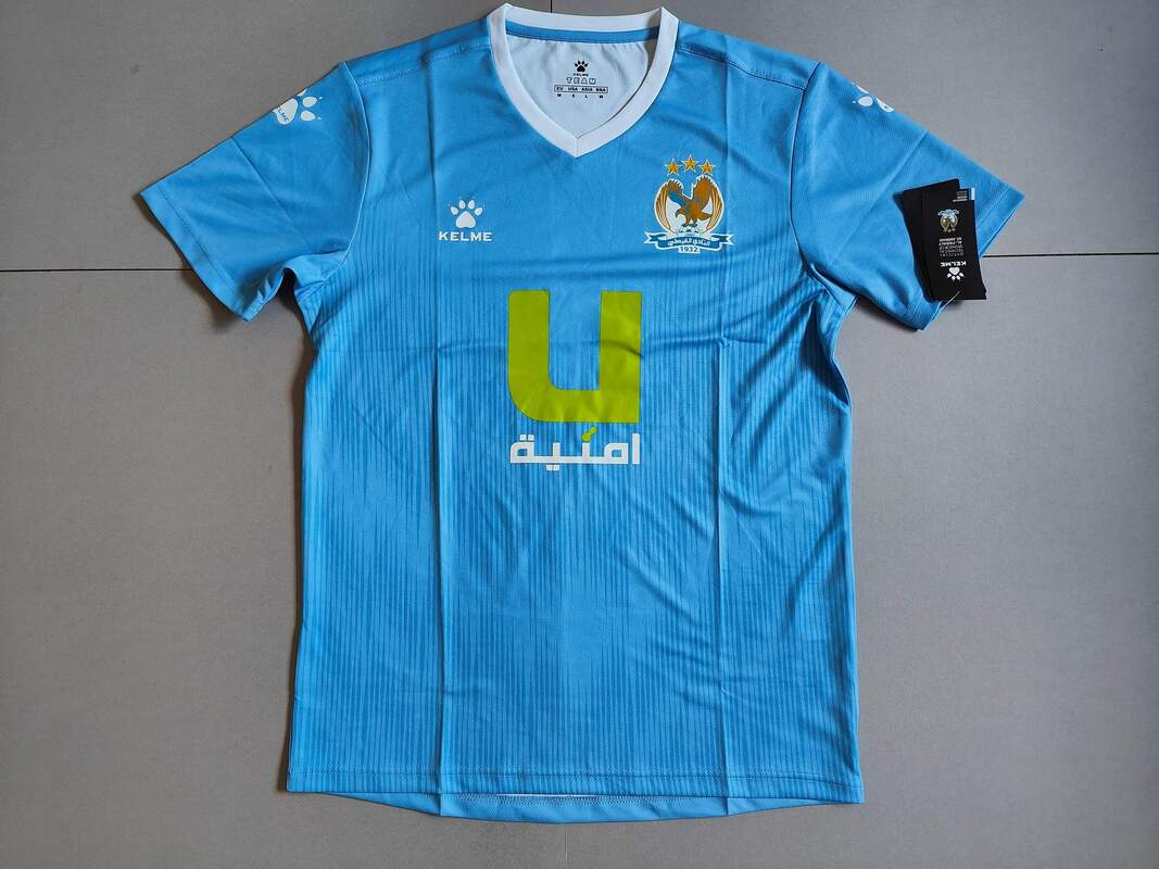 Al-Faisaly SC Home 2021/2022 Football Shirt Manufactured By Kelme. The Club Plays Football In Jordan.