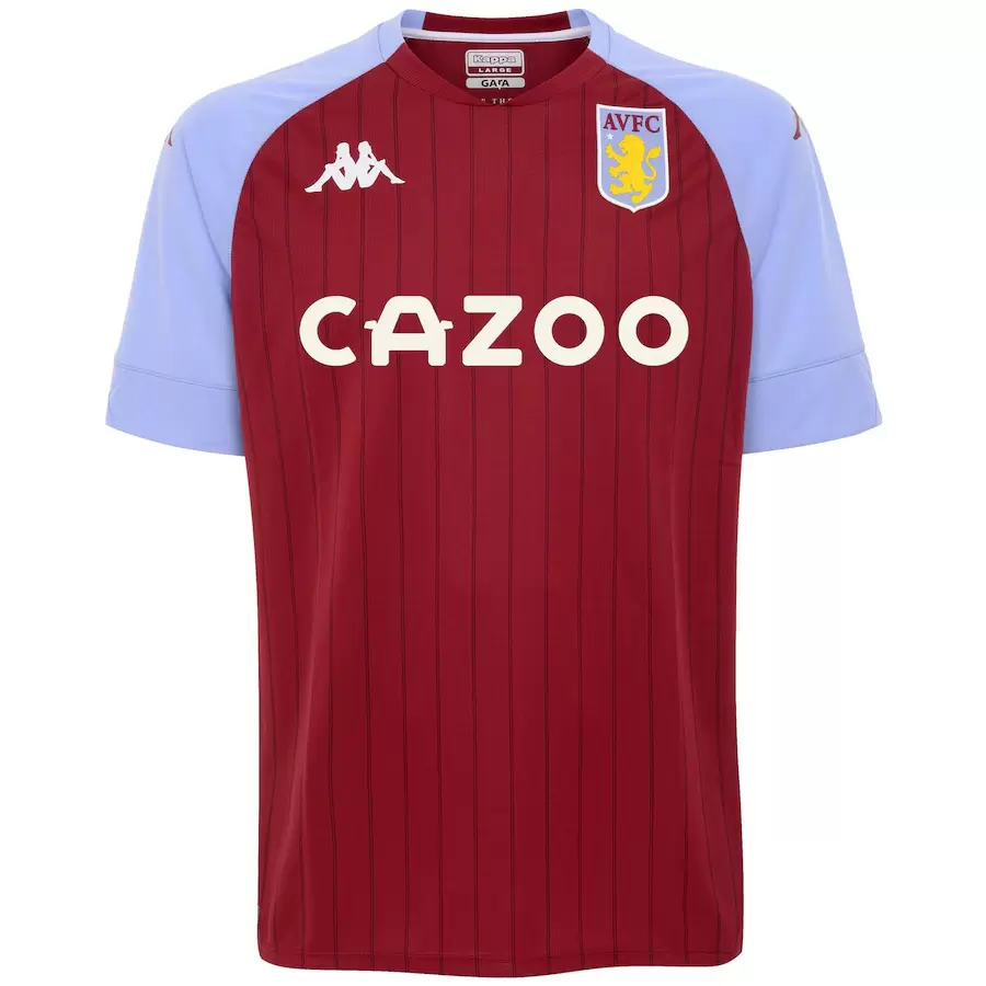 Aston Villa 2020/2021 Home Football Shirt Manufactured By Kappa. The Club Plays Football In England.