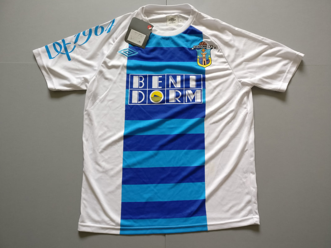 Benidorm CF Home 2011/2012 Football Shirt Manufactured By Umbro. The Club Plays Football In Spain.