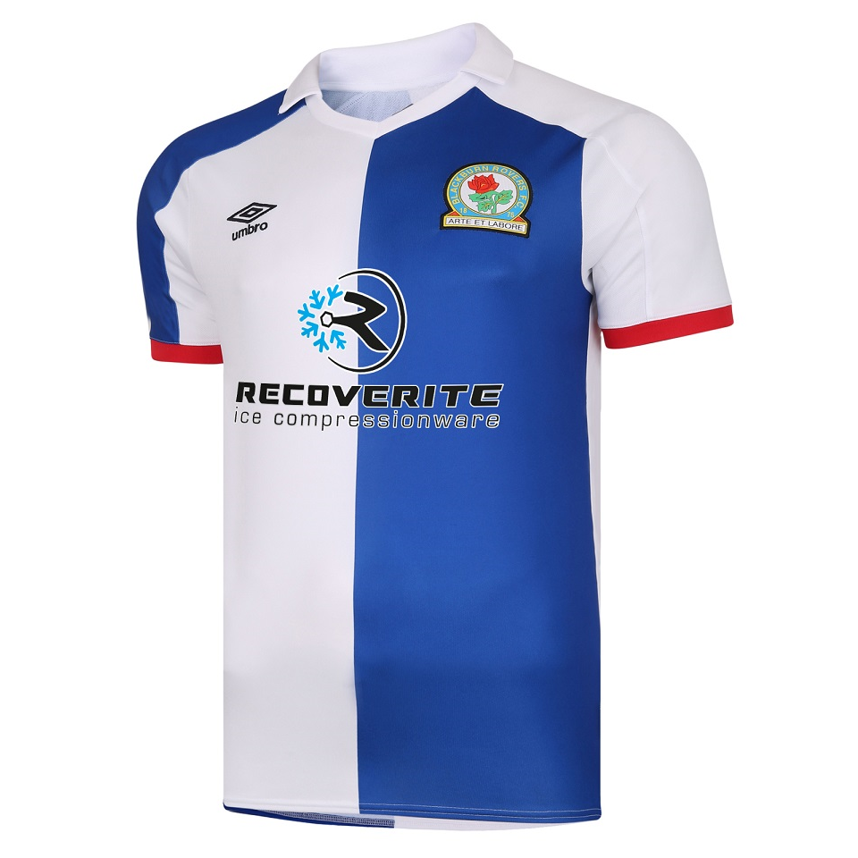 Blackburn Rovers Home 2020/2021 Football Shirt Manufactured By Umbro. The Club Plays Football In The Championship.