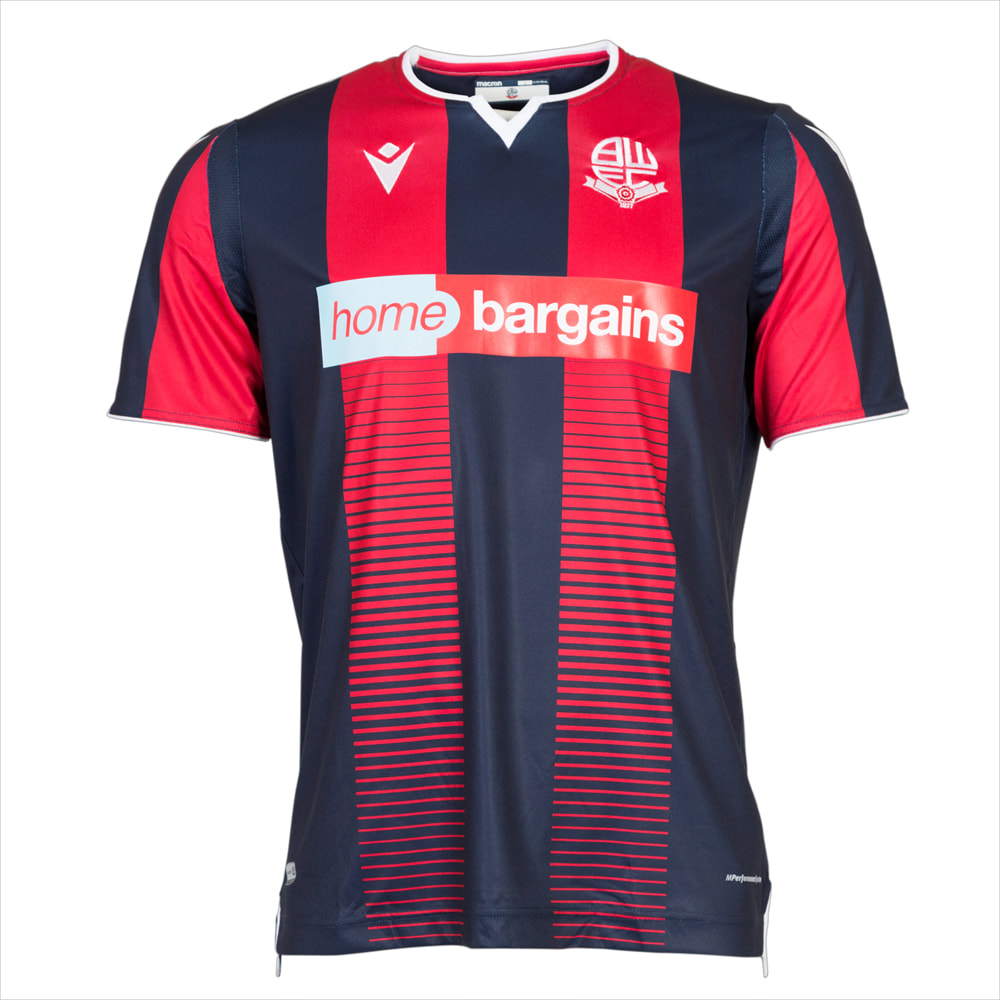 Bolton Wanderers Away 2020/2021 Football Shirt Manufactured By Macron. The Club Plays Football In England.