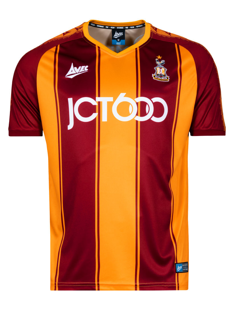 Bradford City Home 2020/2021 Football Shirt Manufactured By Avec. The Club Plays Football In England.