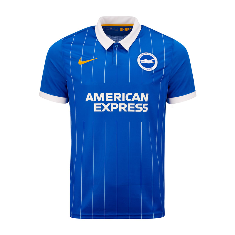 Brighton & Hove Albion 2020/2021 Home Football Shirt Manufactured By Nike. The Club Plays Football In England.
