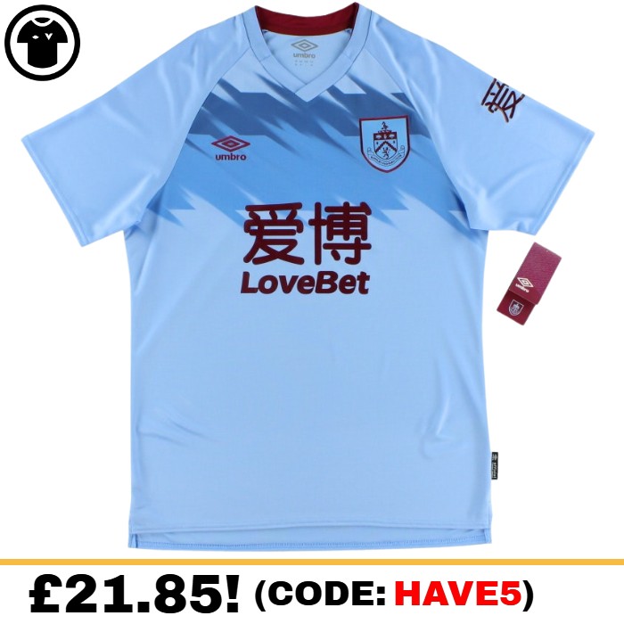 Burnley Away 2019/2020 Football Shirt Manufactured By Umbro. The Club Plays In England.