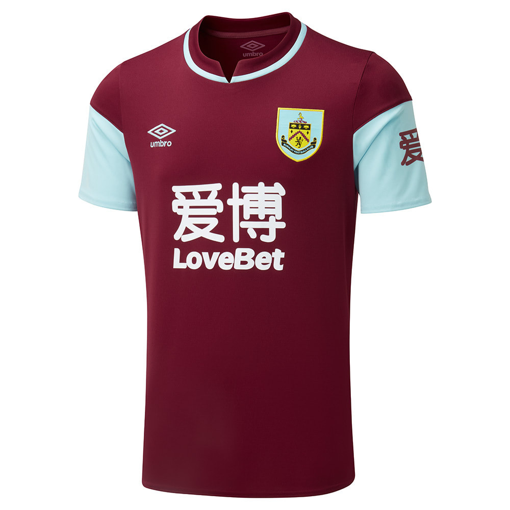 Burnley 2020/2021 Home Football Shirt Manufactured By Umbro. The Club Plays Football In England.