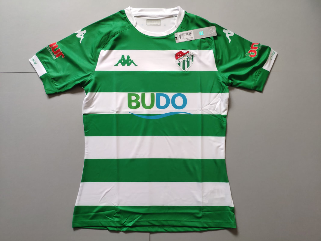 Bursaspor Home 2019/2020 Football Shirt Manufactured By Kappa. The Club Plays Football In Turkey.