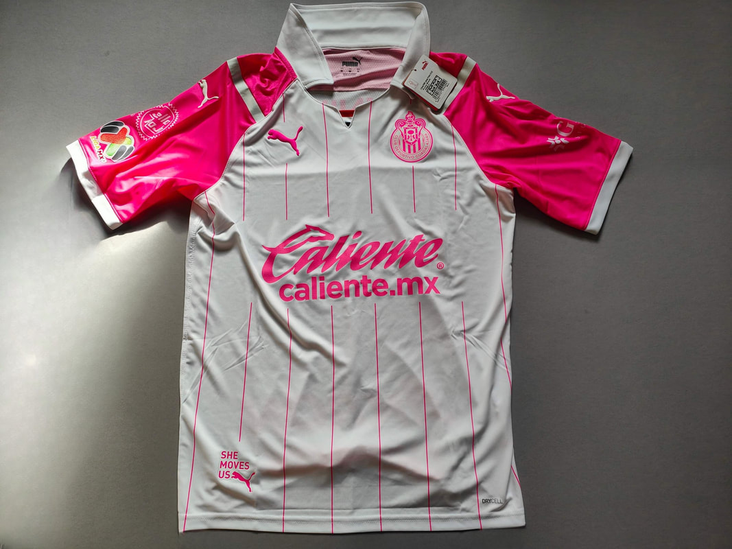 C.D. Guadalajara 'Pink October' 2021/2022 Football Shirt Manufactured By Puma. The Club Plays Football In Mexico.