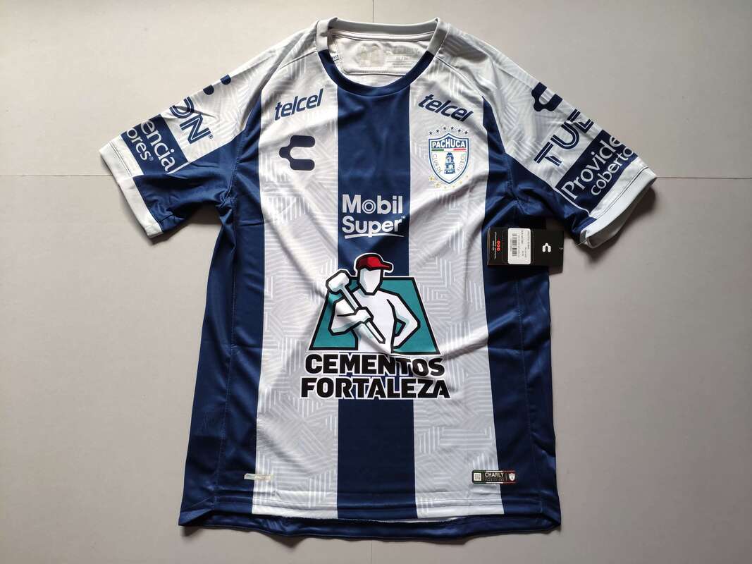 C.F. Pachuca Home 2020/2021 Football Shirt Manufactured By Charly. The Club Plays Football In Mexico.