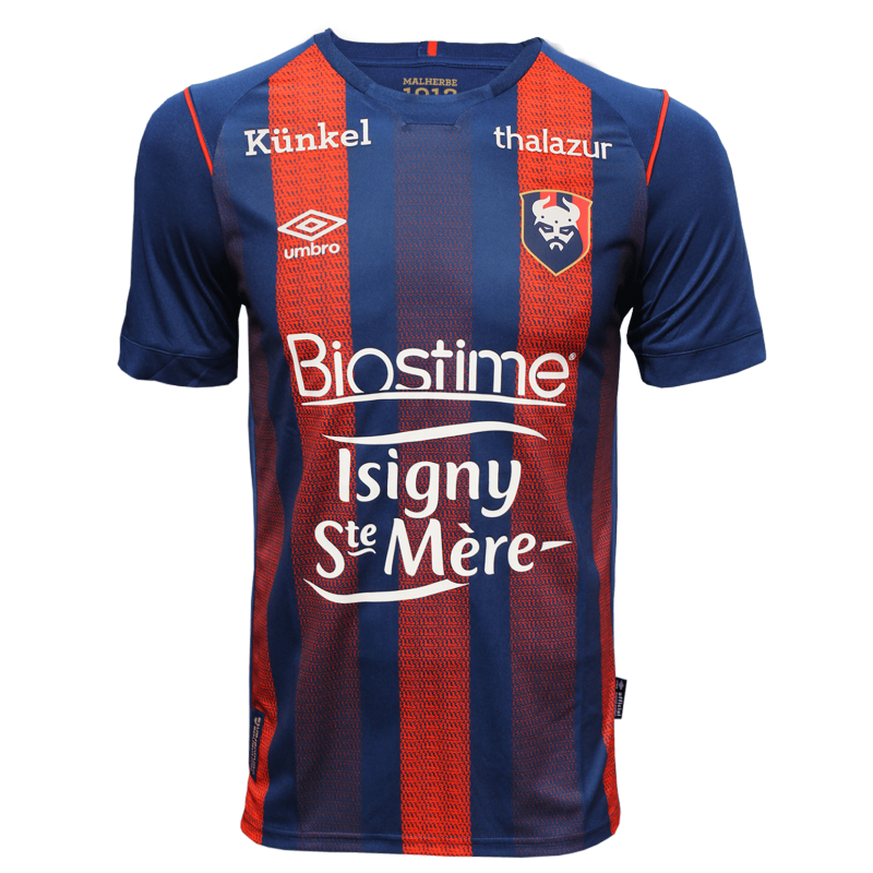 Caen​​​​ Home 2020/2021 Football Shirt Manufactured By Umbro. The Club Plays Football In France.