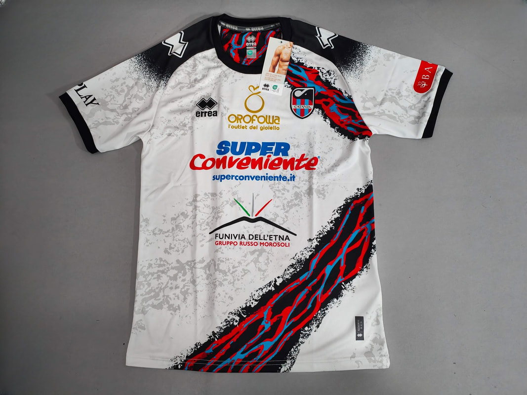 Catania FC Away 2023/2024 Football Shirt Manufactured By Errea. The Club Plays Football In Italy.