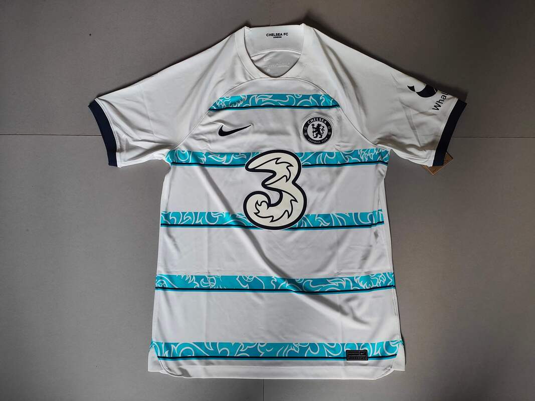 Chelsea F.C. Away 2022/2023 Football Shirt Manufactured By Nike. The Club Plays Football In England.
