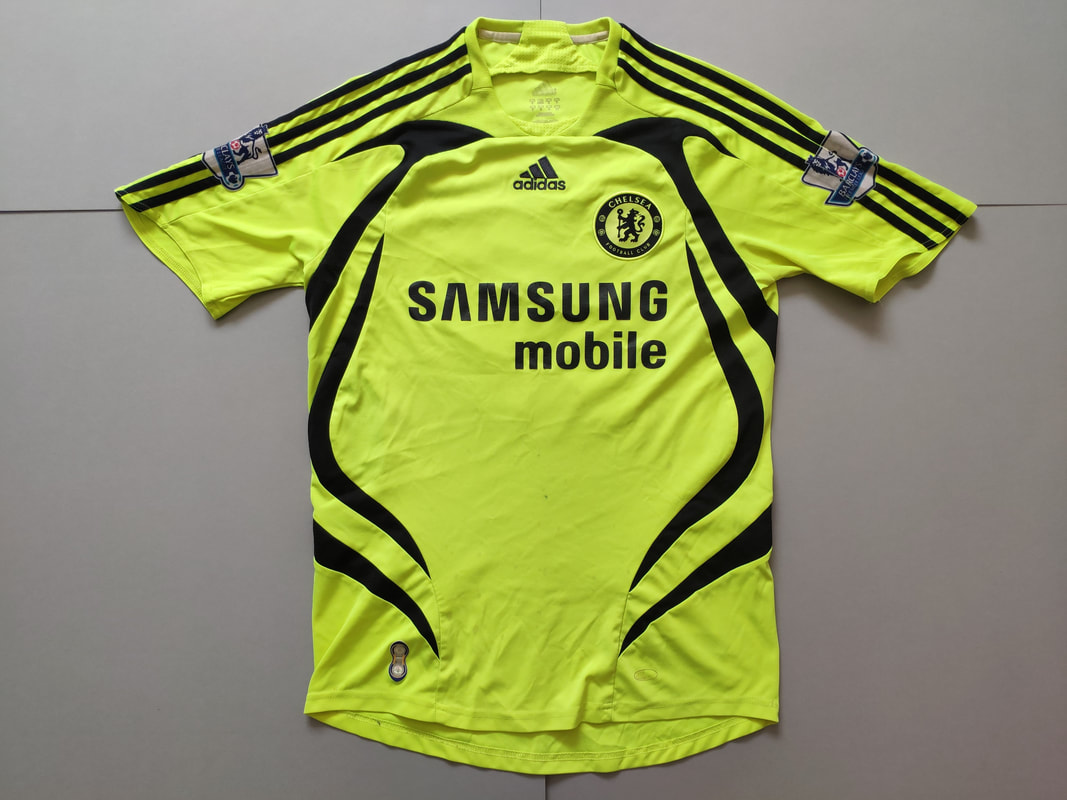Chelsea F.C. Away 2007/2008 Football Shirt Manufactured By Adidas. The Club Plays Football In England.