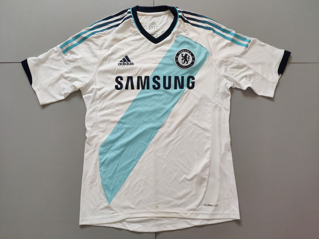 Chelsea F.C. Away 2012/2013 Football Shirt Manufactured By Adidas. The Club Plays Football In England.