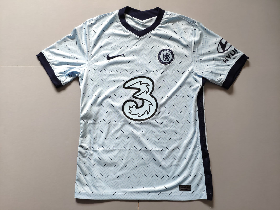 Chelsea F.C. Away 2020/2021 Football Shirt Manufactured By Nike. The Shirt Is Sponsored By Three.