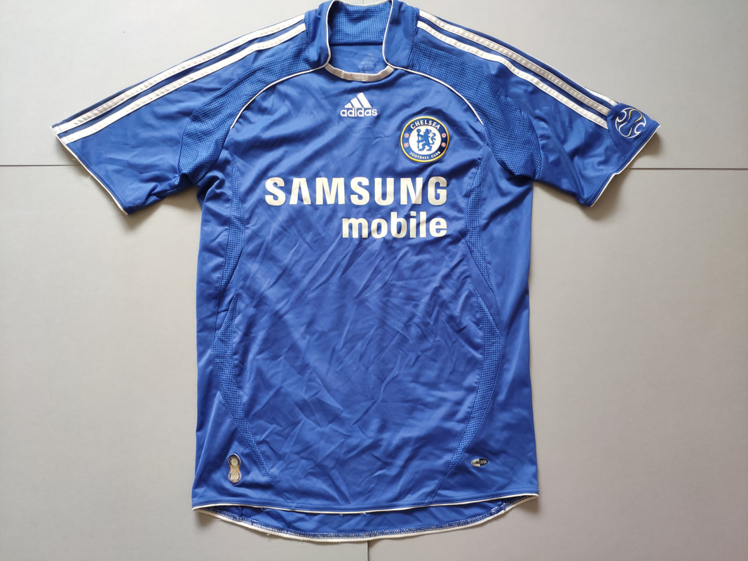 Chelsea F.C. Home 2006/2007 Football Shirt Manufactured By Adidas. The Club Plays Football In England.