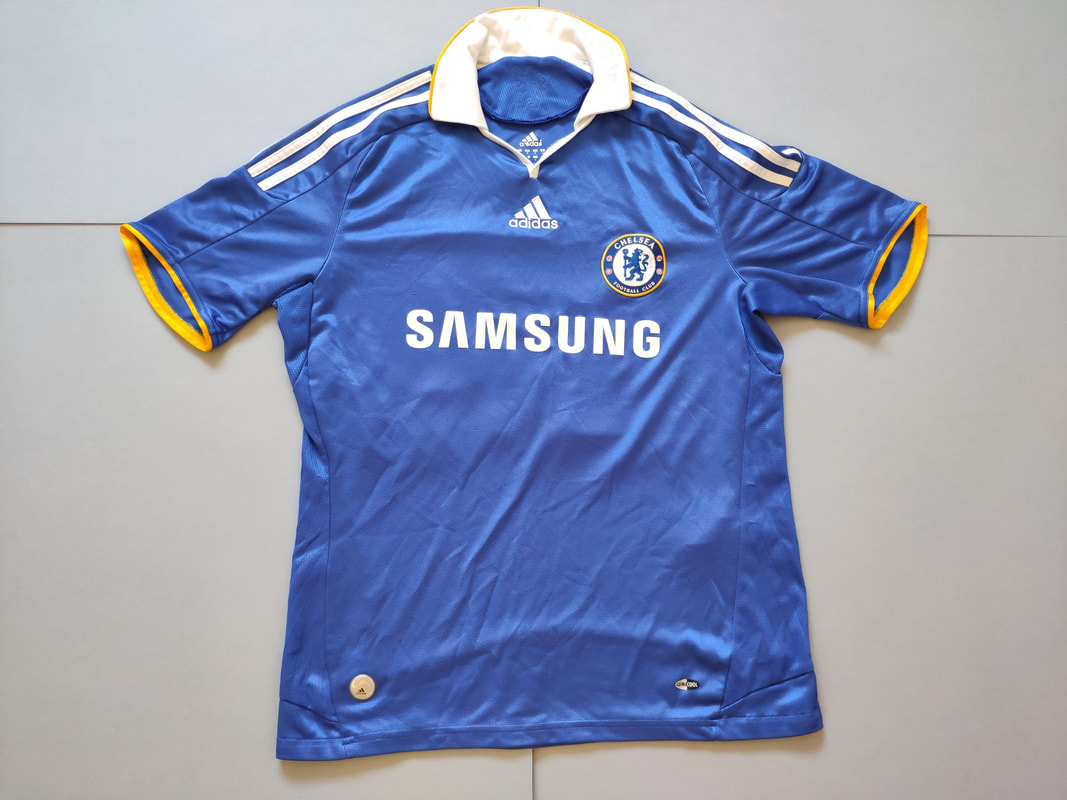 Chelsea F.C. Home 2008/2009 Football Shirt Manufactured By Adidas. The Club Plays Football In England.