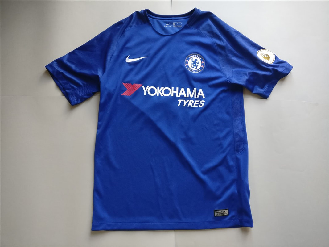 Chelsea F.C. Home 2017/2018 Football Shirt Manufactured By Nike. The Club Plays Football In England.