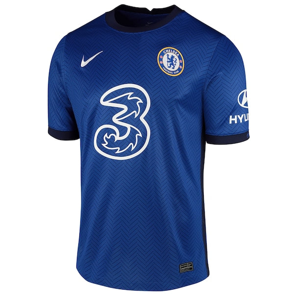 Chelsea 2020/2021 Home Football Shirt Manufactured By Nike. The Club Plays Football In England.
