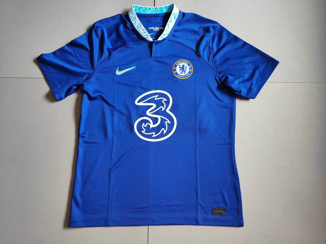 Chelsea F.C. Home 2022/2023 Football Shirt Manufactured By Nike. The Club Plays Football In England.